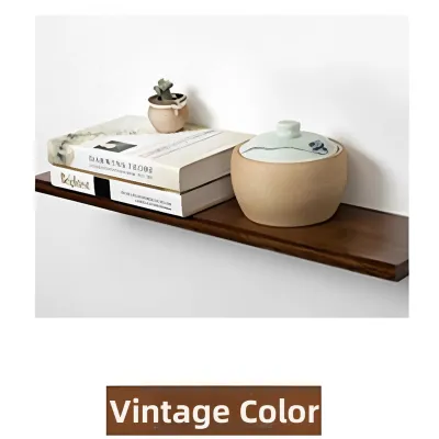 Solid Wood Floating Shelf Wall-Mounted Book Plant Shelf