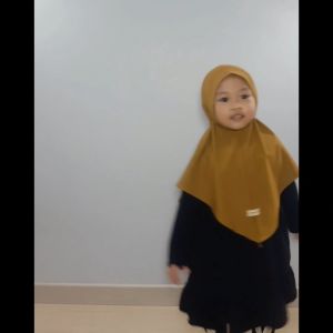 Hijab Instan Kids Bergo Malaysia Motif Polos Warna Navy - Jersey Super Adem S 2-4 Tahun M 5-8 Tahun