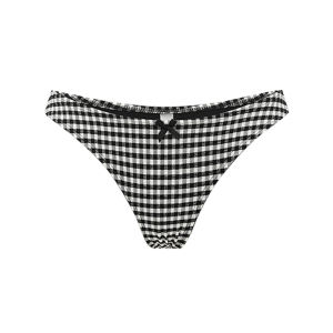 YUKARI SWIM | Womens Black & White Plaid High-Waist Tummy Control Two-Piece Swimsuit