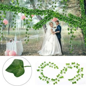 【On Sale】230cm Green Silk Artificial Hanging Ivy Leaf Garland Plants Vine Leaves with LED String Lights DIY for Home Wedding Party
