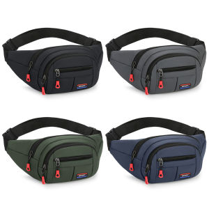 Men Women Fanny Pack with 4-Zipper Pockets Crossbody Bag with Adjustable Strap Belt Bag for Travel Hiking Running