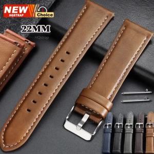 22mm Crazy Horse Pattern Watch Strap Fashion Style Smartwatch Leather Quick Release Bracelet Universal Wristband Women Men Belt