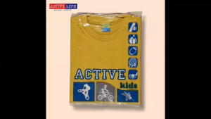 Active Life Kids Plain Mustard Yellow Color Combed Cotton T-Shirt for Boys and Girls