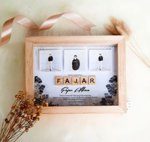 3D Scrabble Pop Up Bingkai Kayu Ukuran 6R - Kado Wisuda Kado Ultah Kado Nikahan