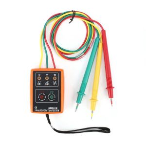 SM852B เครื่องทดสอบลําดับเฟสแบบพกพา เครื่องวัดการหมุน AC 3 เฟส เครื่องตรวจจับแรงดันไฟฟ้า/กระแส ตัวบ่งชี้การหมุนเฟสสําหรับไฟฟ้า