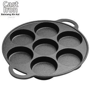 Durable Cast Iron Omelette Pan 7 Wells