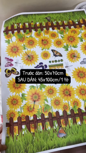 [HCM]DECAL DÁN TƯỜNG HƯỚNG DƯƠNG VÀ CHÂN TƯỜNG VÀNG