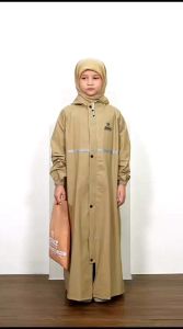 Jas Hujan Gamis Anak Muslimah Mantol Anak Perempuan Jas Hujan Muslimah  Size S - L Bahan PVC 025 Tebal Elastis lentur Original LIXAN Mantel Anak Muslimah