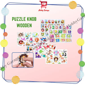 Puzzle Knob Kayu Mainan Edukasi Anak Paku Huruf Angka Hewan Kendaraan Dinosaurus Wooden Toys Dino