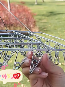 Stainless Steel Clothes Hanger Anti Wind 20/30/40 clips Penyidai Penyangkut Baju Sidai