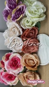 Bunga Rose Gardenia Besar X5 (satuan) Premium Besar Bunga Artificial / Bunga Plastik / Bunga Dekorasi / Pernikahan