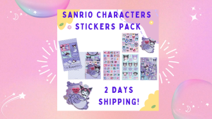[Direct from Japan] Stock SG: 100% Original Sanrio Kuromi Cute Character Stickers Packs (9 sheets)