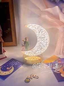 🔥[Ready Stock] Ins Creative Starry Night Light Crystal Acrylic USB Table Lamp Decoration Gift Lampu Tidur Malam 小夜灯