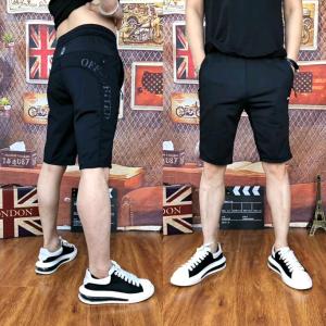 9883 High Quality Quick-Drying Breathable Men Summer Milk Silk Ice Silk Elastic Waist Letter Stitching Shorts Fifth Pants Fashion