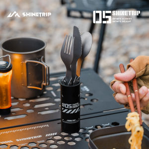 ShineTrip Outdoor Camping Tableware Storage Tube Aluminum Alloy Material Portable Spoon Knife Fork Chopstick Storage