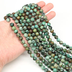 Natural Stone Round Beads African Turquoise Loose Spacer Bead For Jewelry Making Beadwork DIY Bracelet Necklace 2/3/4/6/8/10mm