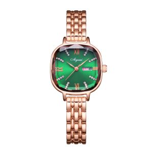 Jam Tangan Wanita Ayoushi Square Analog Kalender Aktif Tahan Air Garansi Original
