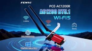 Fenvi | WiFi 5 AC1200 PCI-E Wireless Adapter RTL8822CE BT 5.1 Dual Band 2.4G/5GHz 802.11AC Network Wi-Fi Card For Desktop Windows 10/11