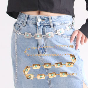 Panda SJK Belt Women Hip Chain Alloy Waistband Korean Fashion Ladies Dress Pants Accessories Clothes 2023 INS Plus Size