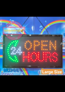 OPEN 24 HOURS - RAINBOW BRIDGE LED SIGNAGE (New-Small-Large) #SIZE: W48cm & W60cm BIG #881