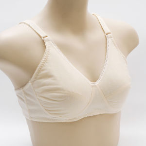 Soft Pure Cotton Bra for Middle-Aged Women Back-Clasp Design No Steel Ring No Sponge Thin Model Comfortable Underwear