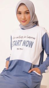 Setelan baju olahraga jumbo wanita muslimah Bianca Set by Mareema
