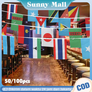 Bendera 100 Negara/100pcs Country Flag/Bendera Negara Dunia Renceng/Bendera Renceng Dekorasi Untuk Lebar Cafe Hotel Dekorasi