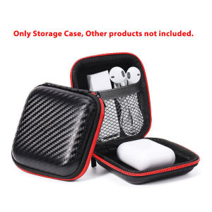 5PCS Portable Earphone Box Square Hard Zipper Lock Storage Box EVA Shockproof Moisture-Proof Earphone Bag Multifunctional Waterproof Data Cable Organizer Storage Case for Data Line USB Cable Headphone Pouch Coin Purse