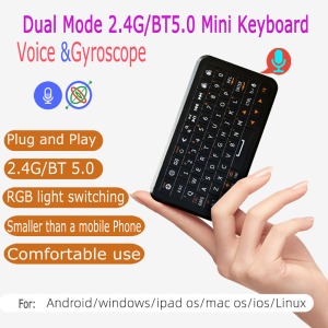 Mini Keyboard Gyroscope Dual Mode 2.4G BT5.0 Backlit Wireless Remote Control English For Android Stick Smart TV Box PC Projector