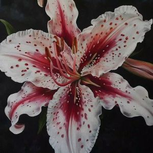 Tranh sơn dầu hoa loa kènTranh treo tường dán tường phong thủy tình yêu và phú quý.CGI-938