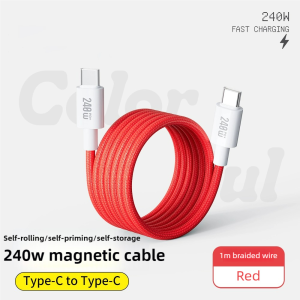 240W Magnetic Fast Charger Cable Type C to C Charging Wire for Magtame for MacBook for Laptop for iphone Samsung Xiaomi