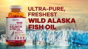 [100 Softgels] Nutra Botanics Wild Alaska Omega 3 Salmon Fish Oil 1000mg - Omega-3 Supplement for Heart Health - Molecular Distilled Wild Caught Fish Oil with EPA DHA - Freshest Omega 3 Fish Oil