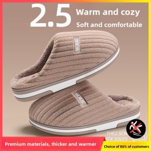 MONLEYTA | Mens Cotton Slippers Spring Autumn Indoor Home Anti-slip Thick Bottom Plush Warm Slip-Resistant Spring New Style Casual Shoes