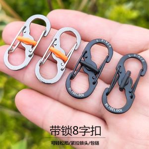 Mini Outdoor Climbing Equipment Safety Buckle S-Shape Quick Hang Buckle Bag Chain Buckle Zipper Buckle Mountaineering Buckle