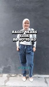 Afareen - Kulot Jeans Wanita Jumbo / Celana Soft Jeans / Kulot Baggy Pants Wanita Jumbo