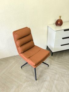 Luxurious Rotatable Dining Chair Italian Style Tech Cloth Leather Backed Home Use Restaurant Chair Modern Simplicity No Assembly Required