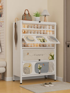 DIBIOU | Large Capacity Retro Style Steel Shoe Cabinet