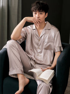 JIALEFEN | Silk-like Breathable Summer Mens Sleepwear