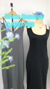 CJWD-159 TINO TINO Midi Dress Summer Wear: Gaun Wanita Tanpa Lengan & Casual Trendy