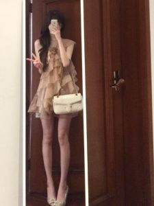 CHANGTONG | Đầm Eo Dễ Thương Tay Bồng