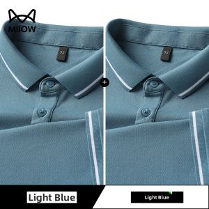 MiiOW | Semi-Silky Piqué Cotton Short Sleeve Polo Shirt For Summer