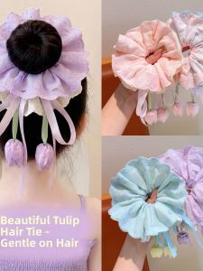 Sweet Purple Bow Ribbon Hair Ties For Girls