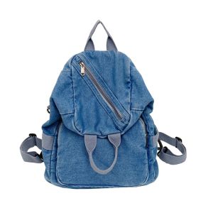 Washed Denim Backpack Multipurpose Canvas Bag Vintage Style Harajuku Retro Multifunctional Backpack Crossbody Shoulder Bag