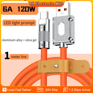 120W 6A USB Fast Charging Cable Zinc Alloy Charger Soft Silica Gel Data Transfer Cable Wire for Micro Type-C 1.5-2M