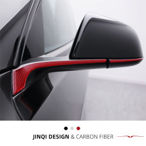 Carbon Fiber Sport Decorative Strip for Tesla Rearview Mirror Collision Protection Sticker Model3/Y Refresh Version Jinqi