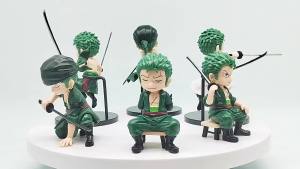 Bandai | Anime One Piece 6pcs/set Anime Figurine Roronoa Zoro Battle Mode Blind Box Toys Cute Action Model Pvc Toy Collection Gifts