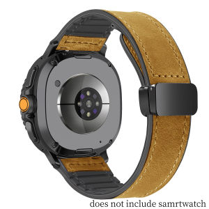 Leather Silicone Strap for Samsung Galaxy Ultra/Ultra 2 47mm Magnetic Bracelet for Galaxy Watch 9 8 40 44mm 8Classic 46mm Band