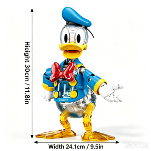 Disney Mickey Donald Duck Action Figures Anime Cartoon Cyber Character Model Bricks Desktop Ornaments Assembly Toys Holiday Gift