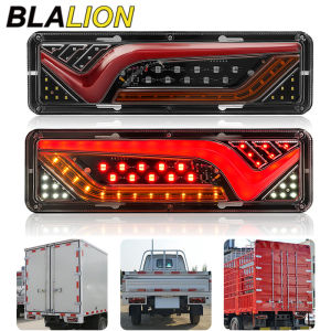 BLALION 2Pcs Car Trailer Trucks Tail Light Running Turn Signal Brake Reverse Signal Rear Lamp Waterproof Taillight Parts 12V-24V