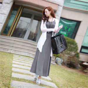 Váy Modal Mùa Xuân Hè Mới Cho Nữ Váy Dài Bó Sát Váy Vest Dây Váy Bó Sát Váy Dài Không Tay Cổ Tròn Váy Công Sở Thường Ngày